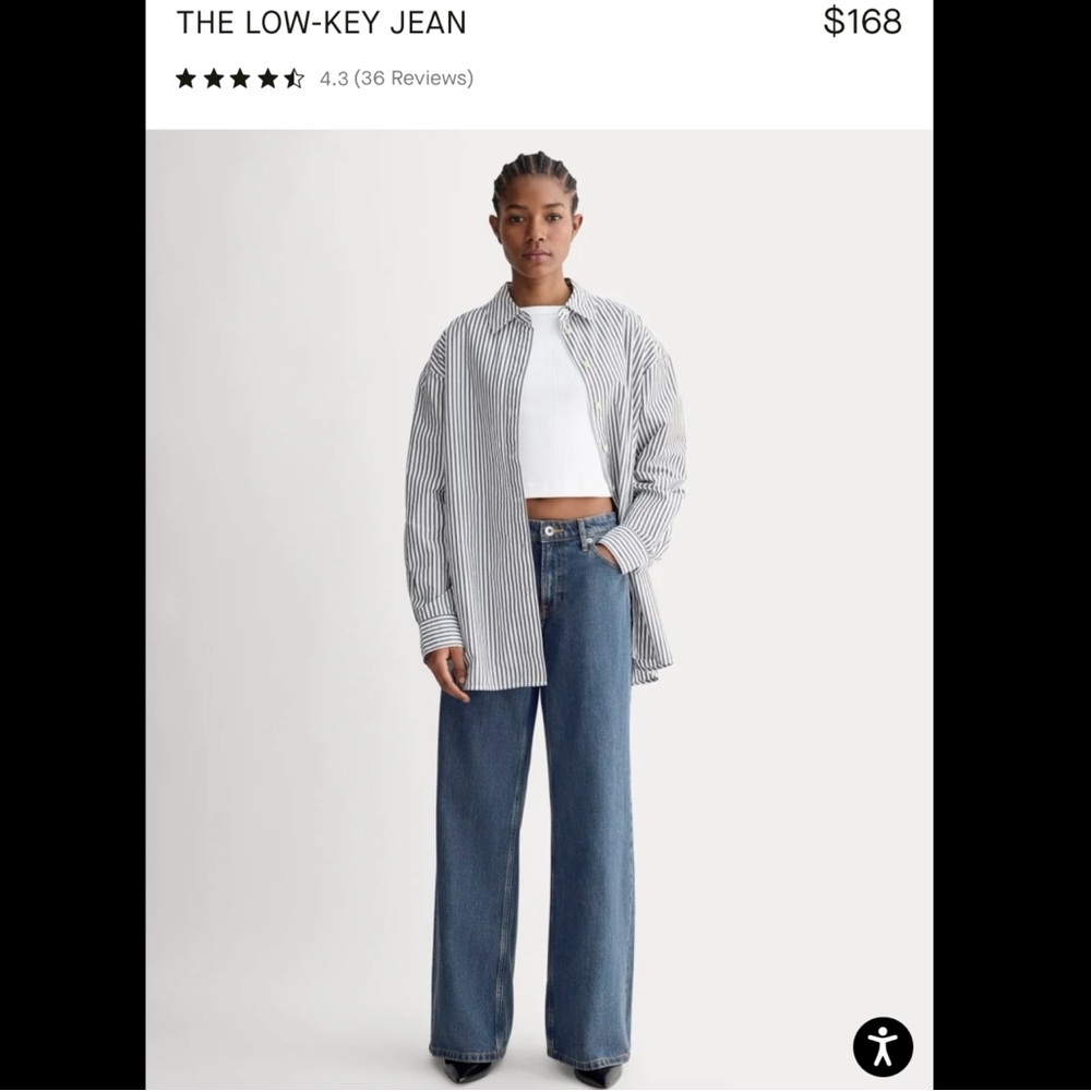 Everlane Low-Key Jean 28R in Medium Blue